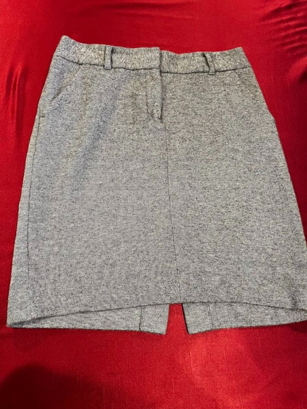 Loft Gray Knit Tweed Skirt Knit Size 10